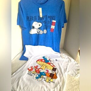 Smurfs/Snoopy Graphic T-shirts Size Small NWT